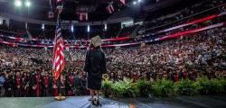 View of commencement from the stage